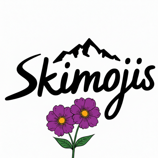 Lila Blumen-Skistockteller Skimojis „Flower Power“