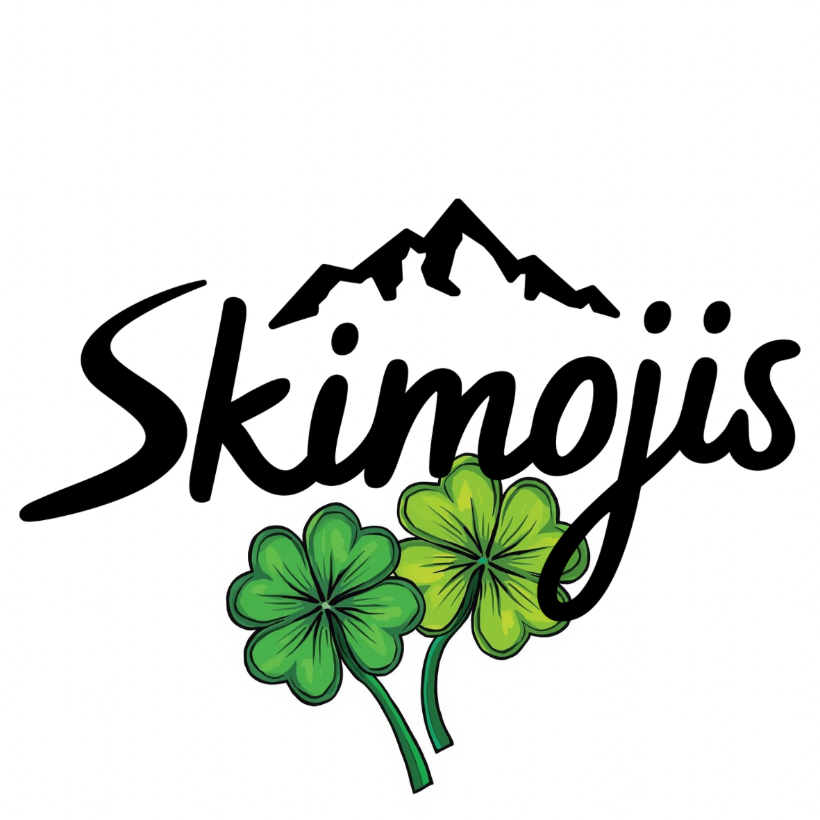 Grüner Kleeblatt-Skistockteller Skimojis „Lucky Day“