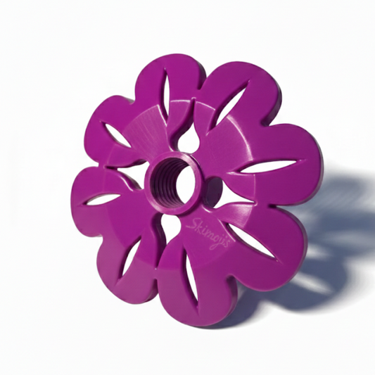 Lila Blumen-Skistockteller Skimoji „Flower Power“