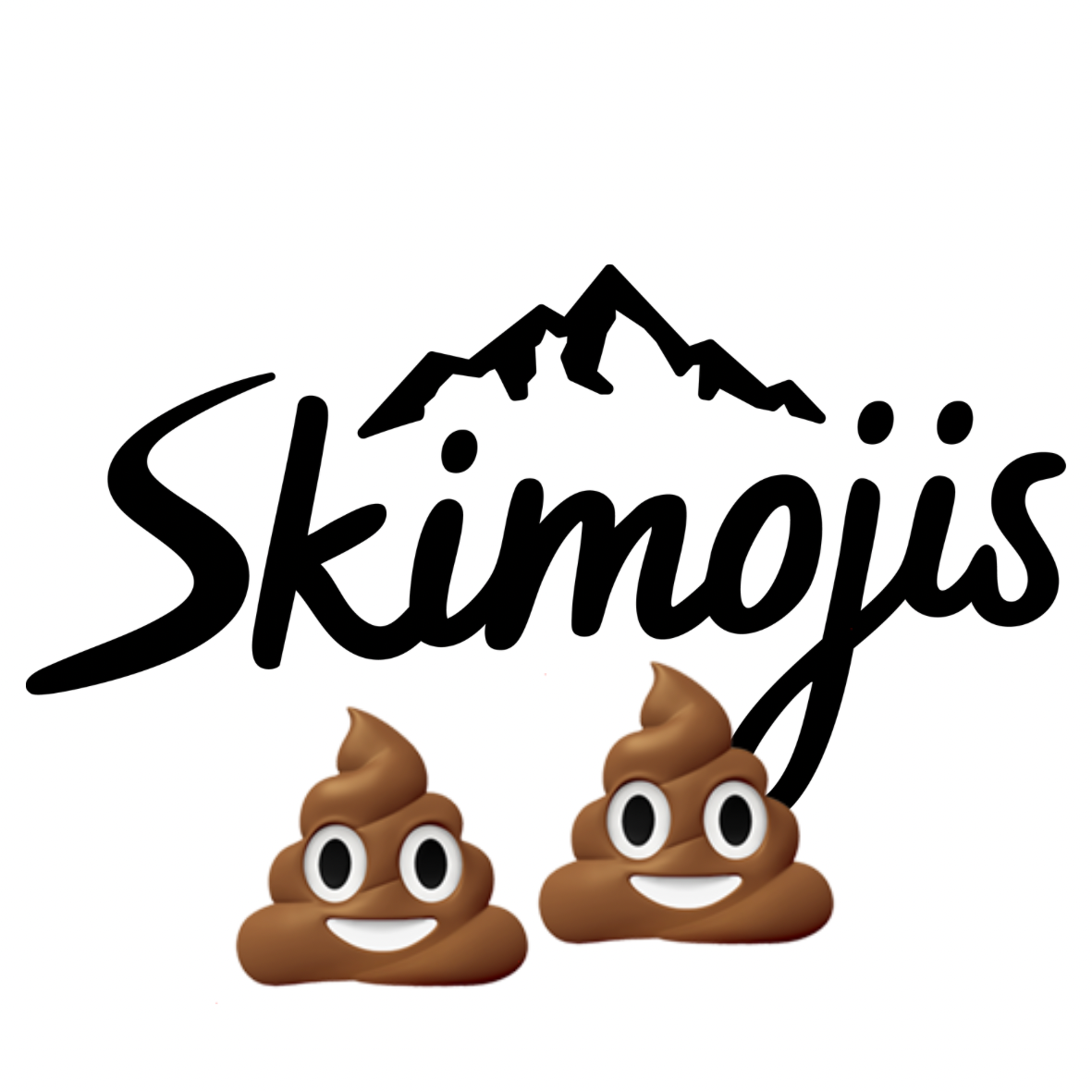 Kackhaufen-Emoji Skistockteller Skimojis „No Shit“