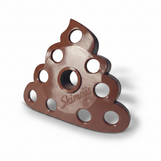 Kackhaufen-Emoji Skistockteller Skimoji „No Shit“