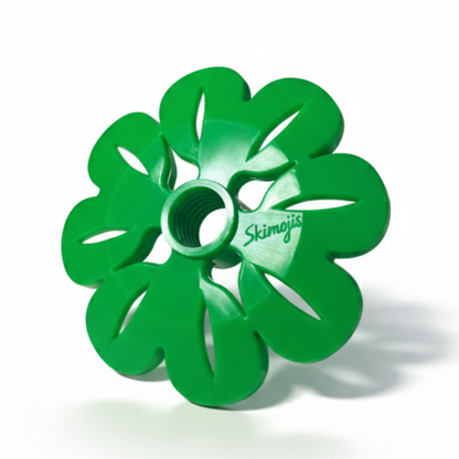 Grüner Kleeblatt-Skistockteller Skimoji „Lucky Day“