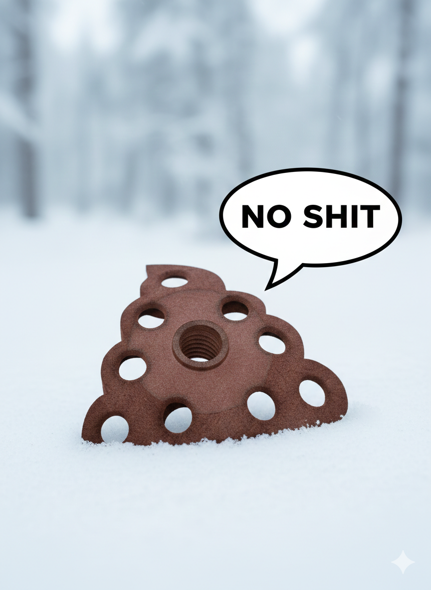 Skifahrer mit „No Shit“ Skistockteller – Geschenk für Skifahrer - KI generiert